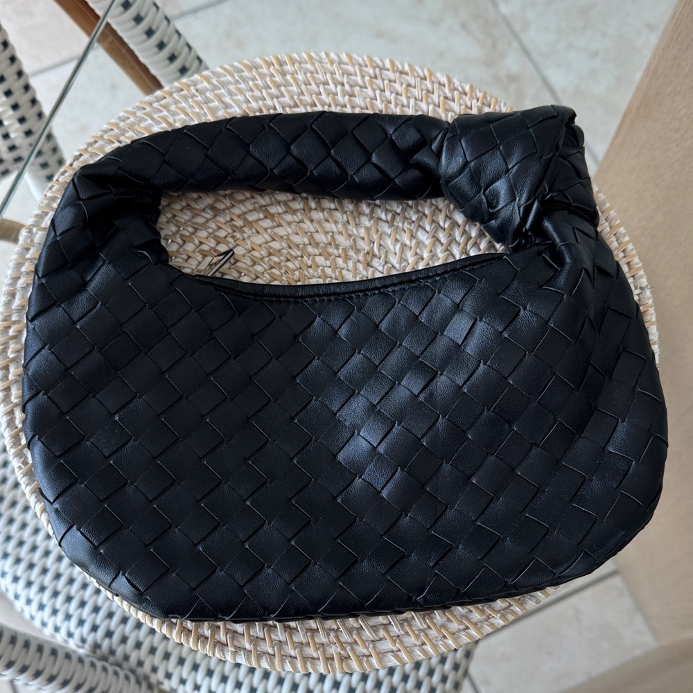 Black Woven Handbag